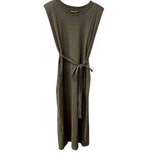 Velvet by Graham Spencer Midi T Shirt Dress Small Olive Green Sundress